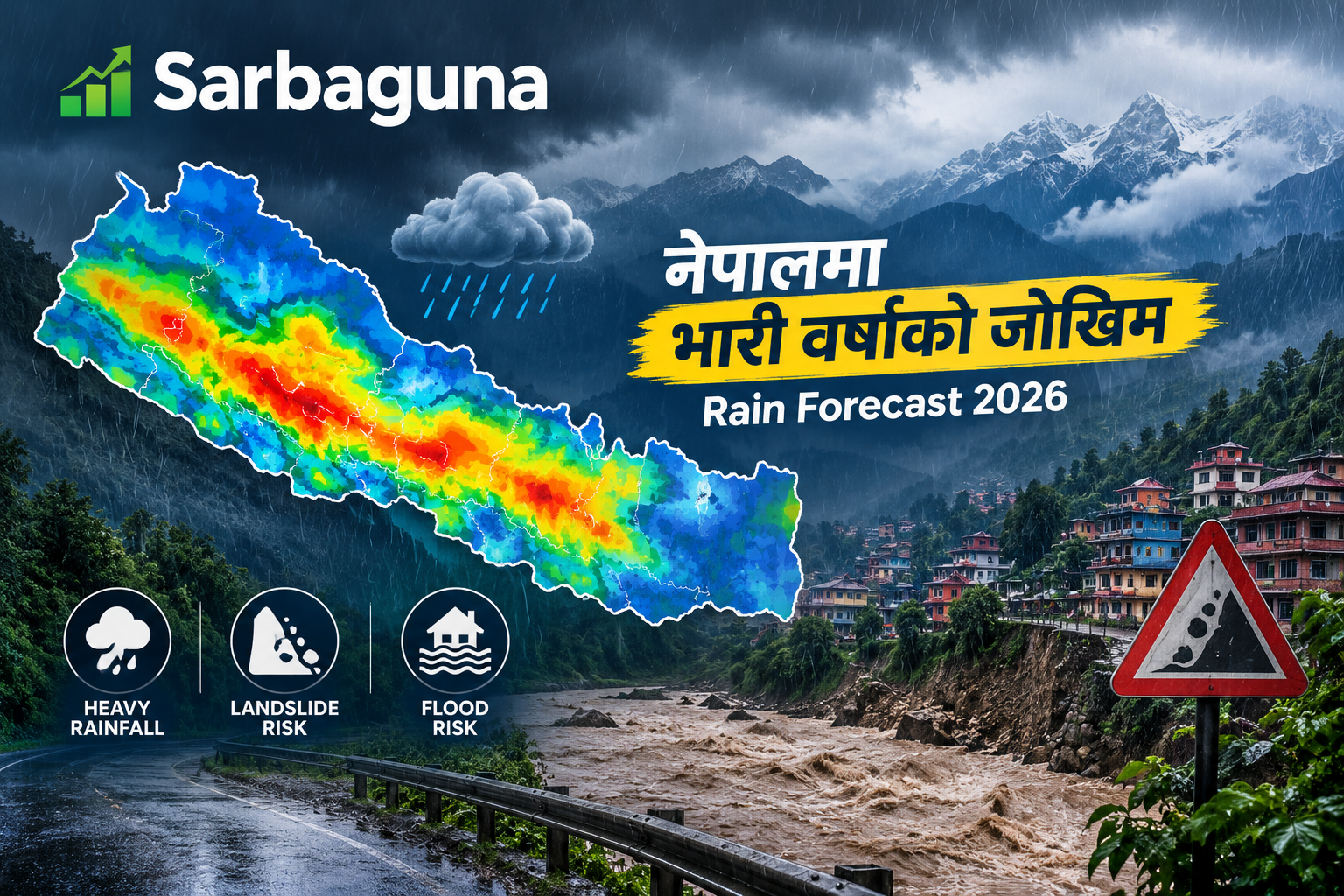 Heavy rainfall in Nepal
